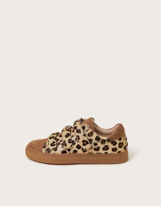 Lia Suede Leopard Print Trainers, Multi (MULTI), large