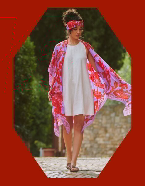 One Hundred Stars Willow Print Kimono, , large