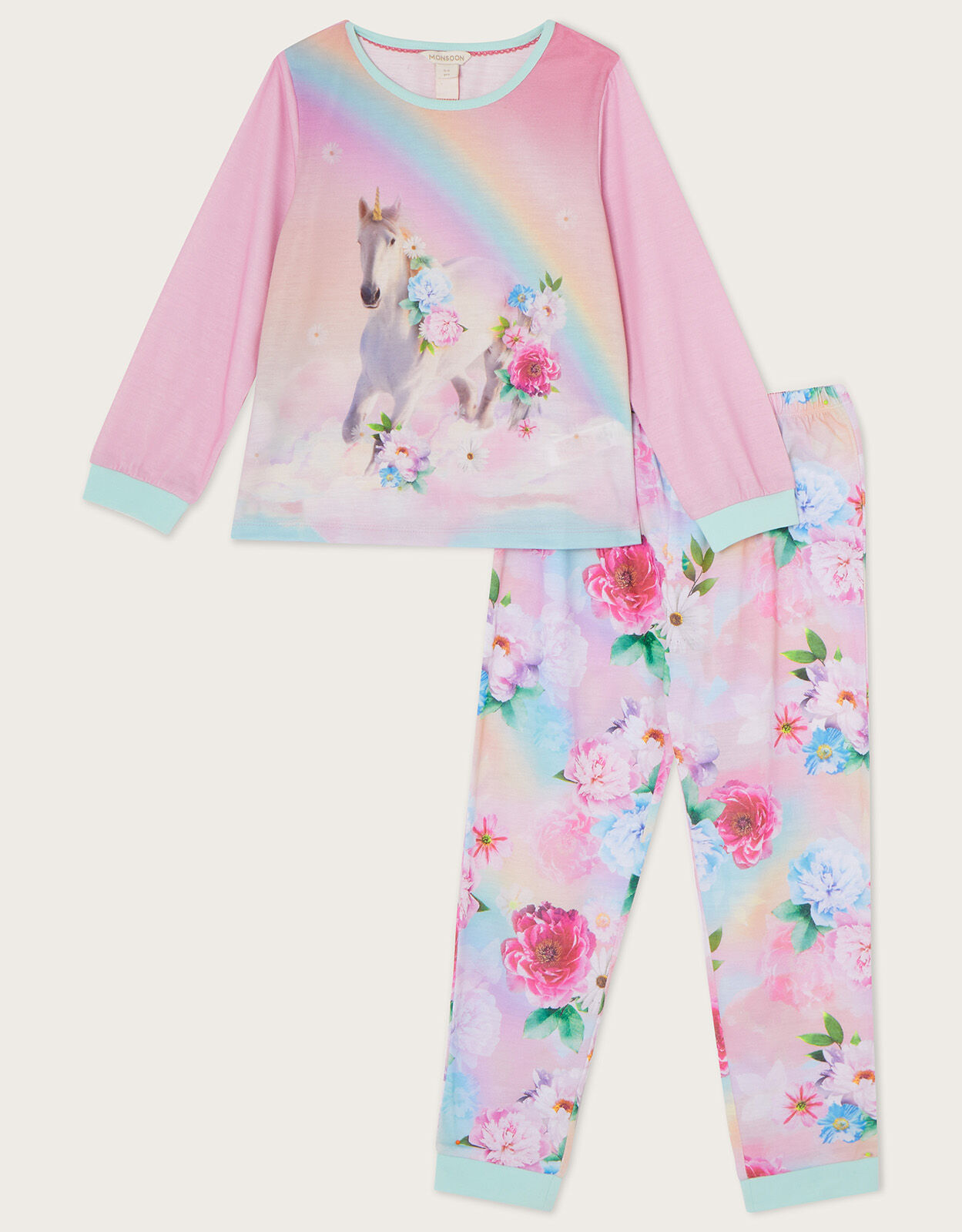 Sizes 8,10,12,14,16,18,20 & 22 K Collection Ladies Unicorn Novelty Sparkle Cotton Pyjamas 
