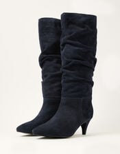 Nellie Knee Slouch Suede Boots, Blue (NAVY), large