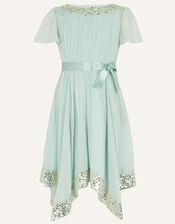 Grace Waterfall Sequin Dress, Green (GREEN), large