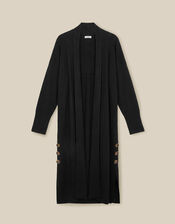 Sadie Knit Longline Cardigan, Black (BLACK), large