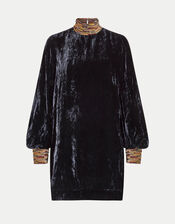 East Embellished Collar Dress, Blue (NAVY), large
