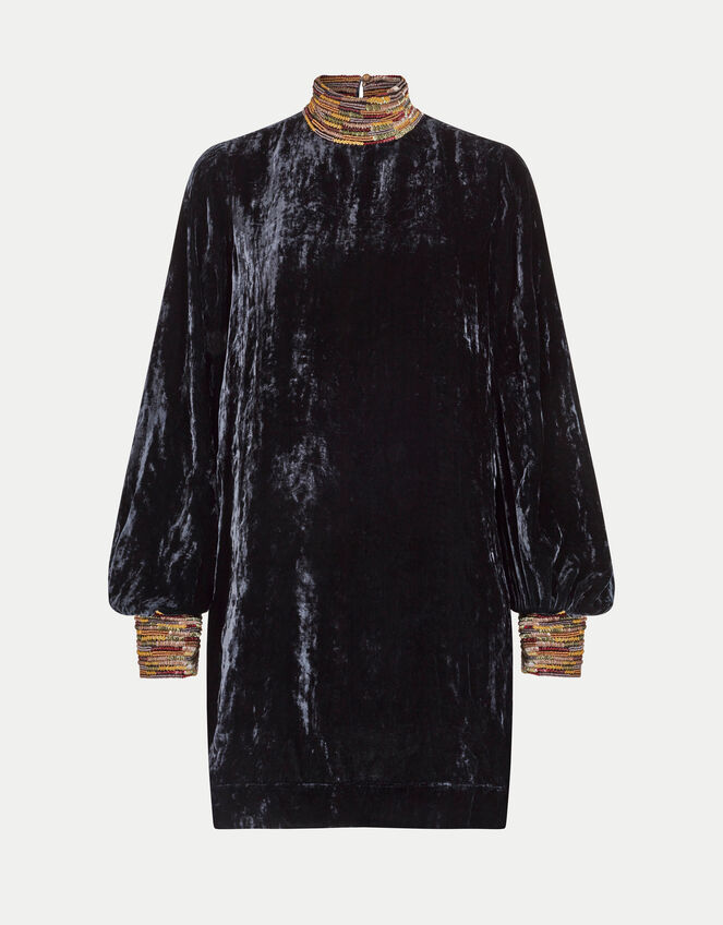 East Embellished Collar Dress, Blue (NAVY), large