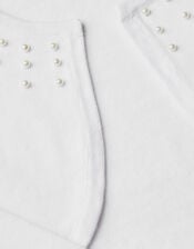 Sammy Pearl Embellished Cardigan, White (WHITE), large