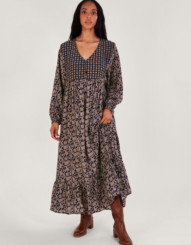 One Hundred Stars Print Maxi Dress, Blue (BLUE), large