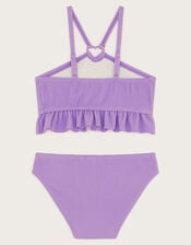 Frilly Seersucker Bikini Set, Purple (LILAC), large