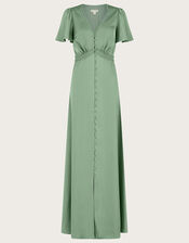 Ivy Satin Maxi Dress, Green (GREEN), large