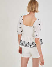 Jersey Peplum Top, Ivory (IVORY), large