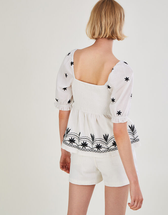 Jersey Peplum Top, Ivory (IVORY), large