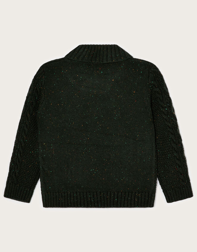 Button Shawl Collar Jumper, Green (GREEN), large