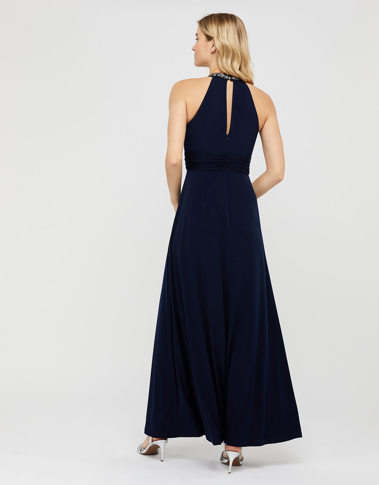 navy jersey maxi dress