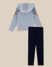 Star Sequin Hoodie & Leggings Set, Blue (BLUE), large