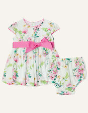 Newborn Wild Flower Dress Set, White (WHITE), large