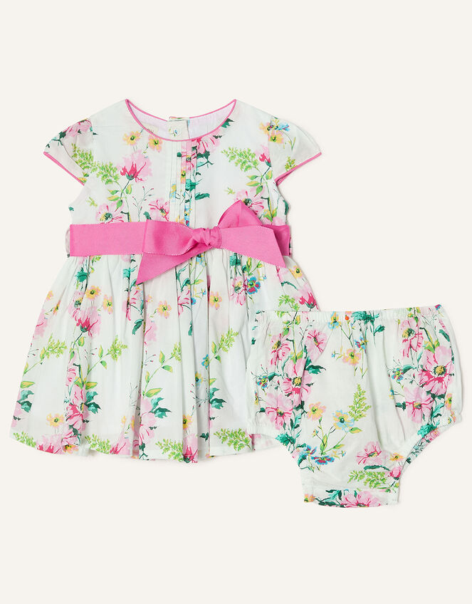 Newborn Wild Flower Dress Set, White (WHITE), large