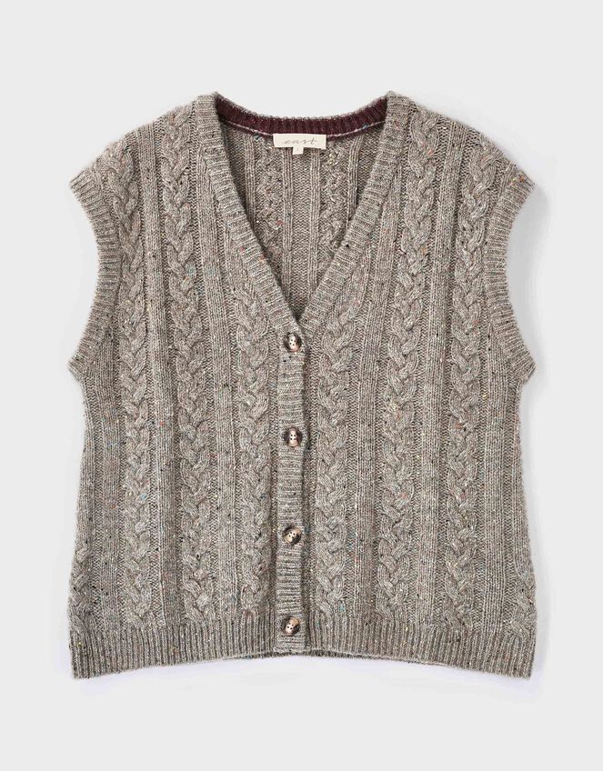 East Keya Donegal Knit Cable Tank , Natural (NATURAL), large