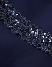 Sequin Scuba Prom Dress, Blue (NAVY), large