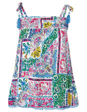 Scarf Print Cami Top in LENZING™ ECOVERO™, Blue (BLUE), large