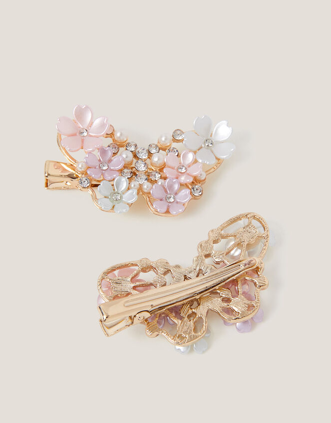2-Pack Floral Butterfly Hair Clips, , large