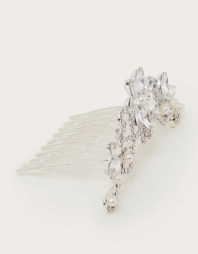 Jewel Flower Tiara Comb, , large