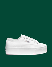 Superga 2790 Vegan Cotu Flatform Trainers, White (WHITE), large