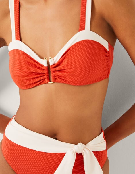 Sabrina Two Tone Bikini Top, Orange (RUST), large