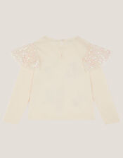 Fa La La Embellished Christmas Top, Ivory (IVORY), large