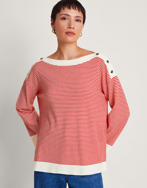 Simmi Stripe Jumper, Red (RED), large
