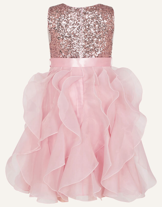 Cancan Sequin Ruffle Dress, Pink (PINK), large