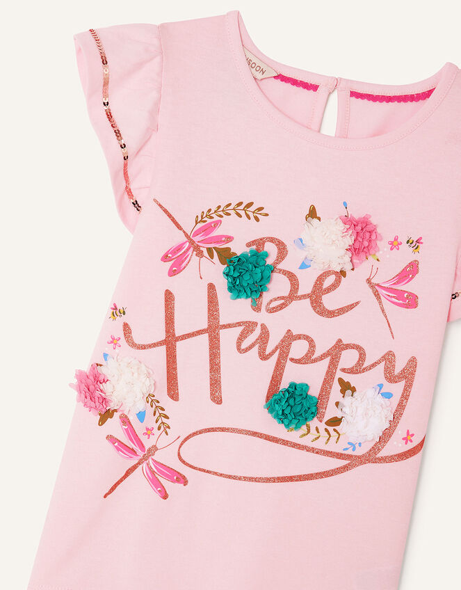 Be Happy Short Sleeve T-Shirt, Pink (PINK), large
