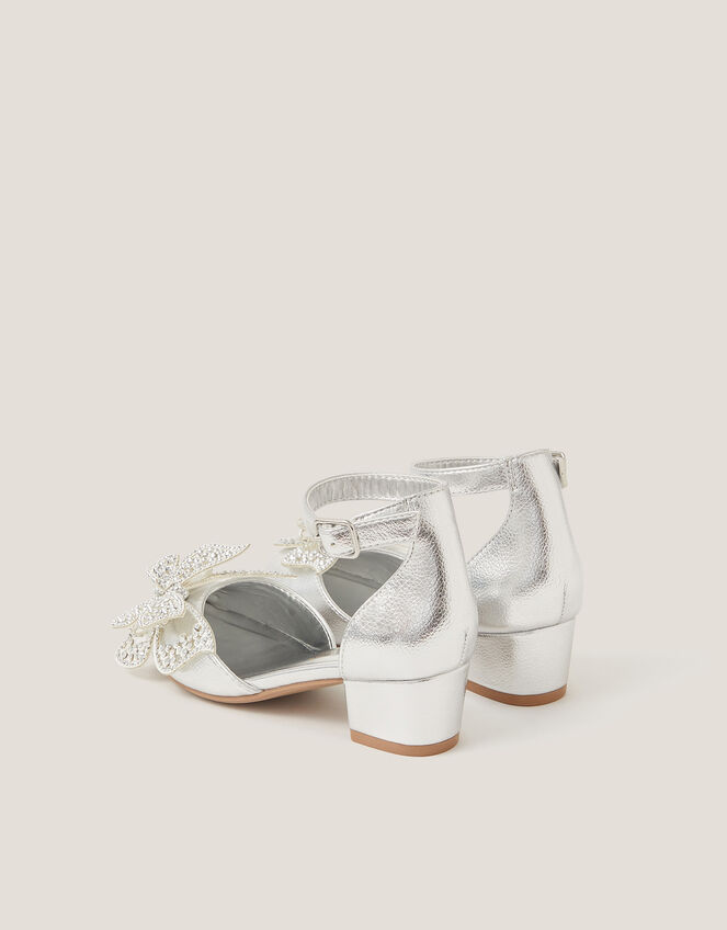 Butterfly Metallic Heels, Silver (SILVER), large