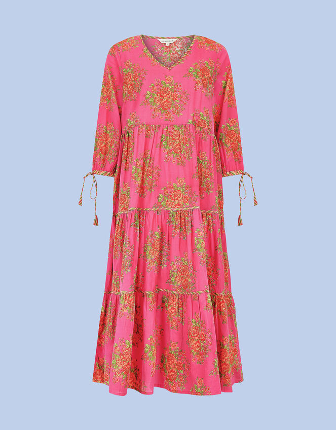 East Rosalie Floral Print Tiered Dress, Pink (PINK), large