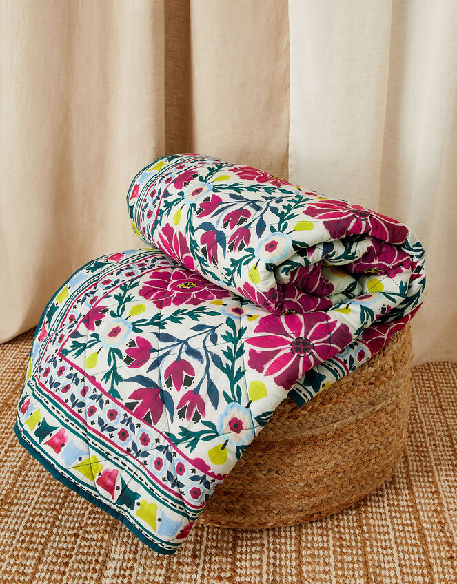 Zainab Patch Printed Quilt, , large