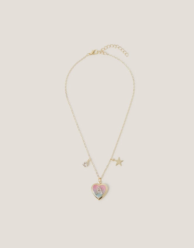 Initial Locket Charm Necklace, Gold (GOLD), large