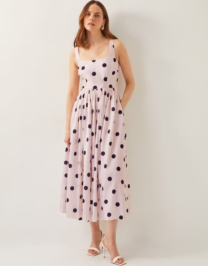 Sicily Fit and Flare Midi Dress, Ivory (IVORY), large