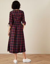 Molly Check Midi Dress, Blue (NAVY), large
