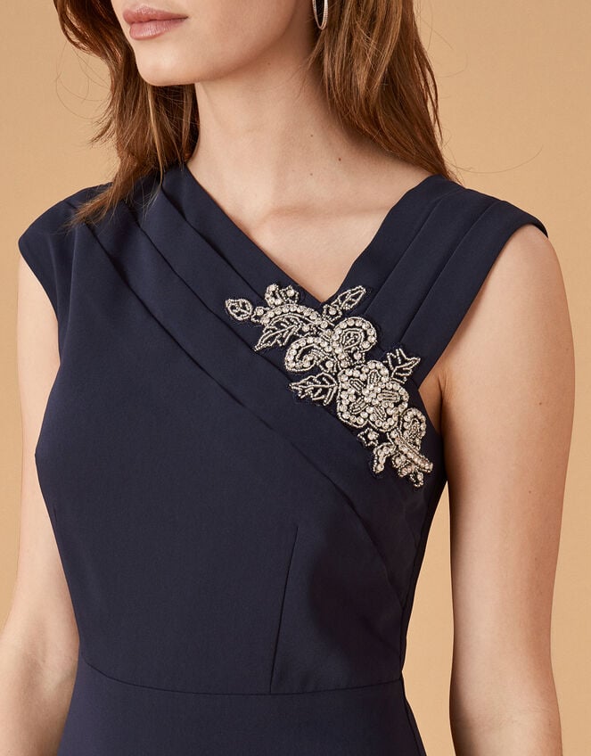 Maya Embellished Shoulder Maxi Dress, Blue (NAVY), large