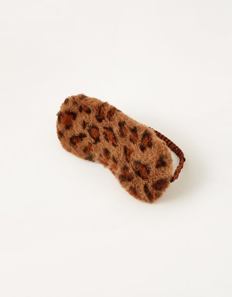 Leopard Faux Fur Eye Mask, , large