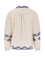 East Cresta Long Sleeve Embroidered Blouse, Ivory (IVORY), large