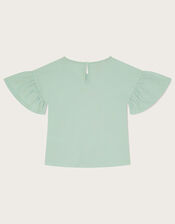 Giraffe Short Sleeve T-Shirt, Blue (AQUA), large