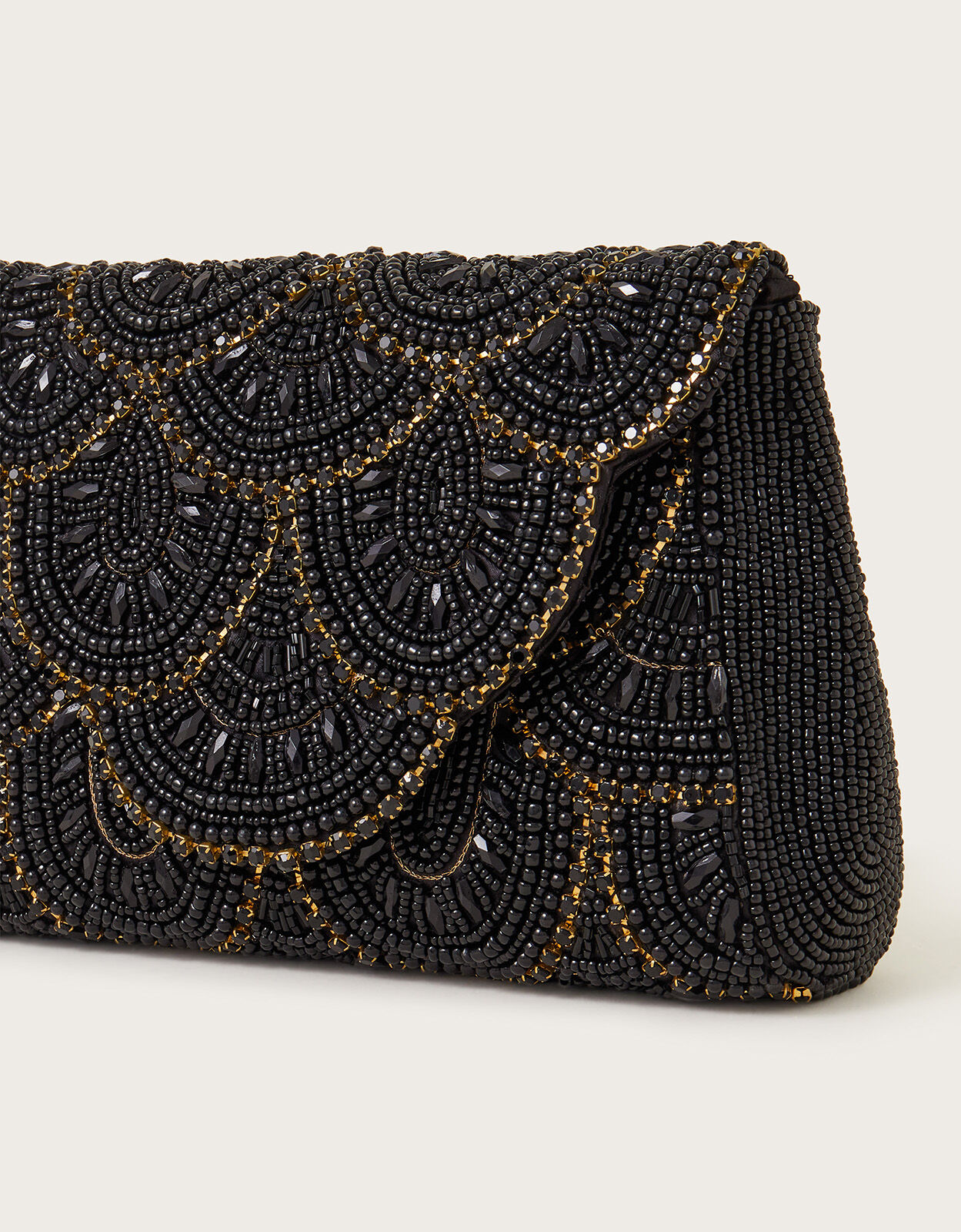 Beaded Scallop Clutch Bag