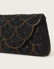 Beaded Scallop Clutch Bag, , large