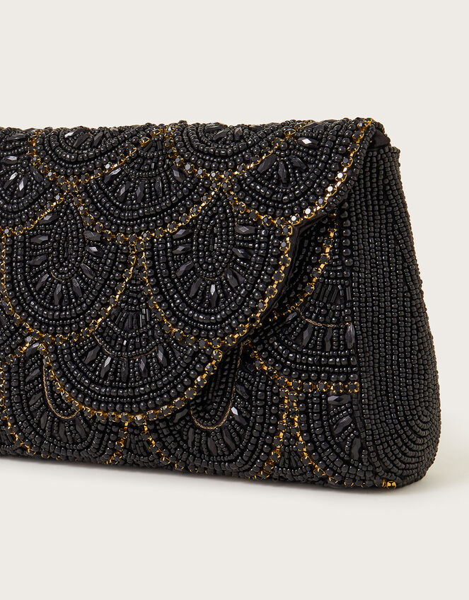 Beaded Scallop Clutch Bag, , large