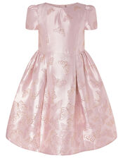 Cascading Butterfly Jacquard Dress, Pink (PINK), large