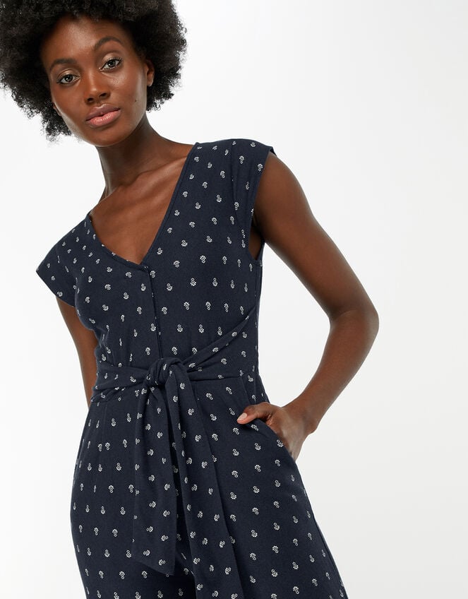 Hatty Print Jumpsuit, Blue (NAVY), large