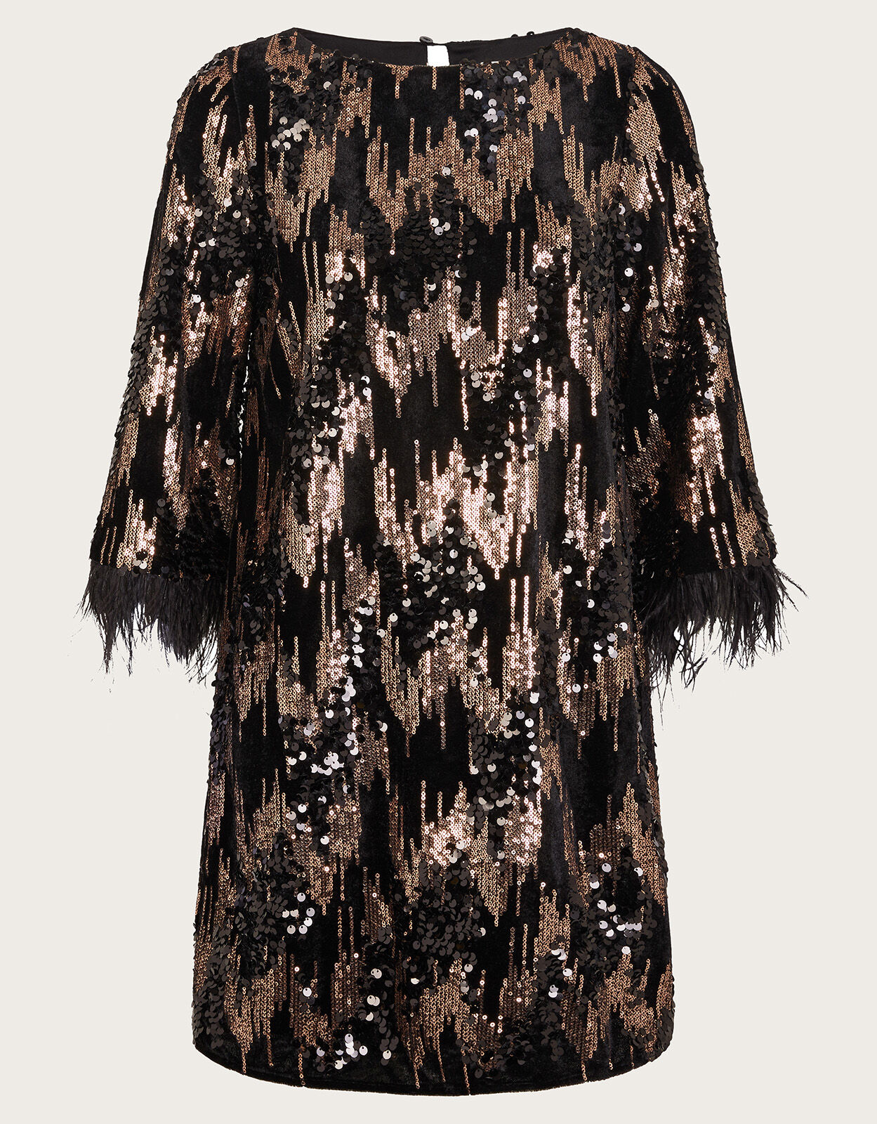 Fern Sequin Tunic Dress Black Dresses Monsoon ROI