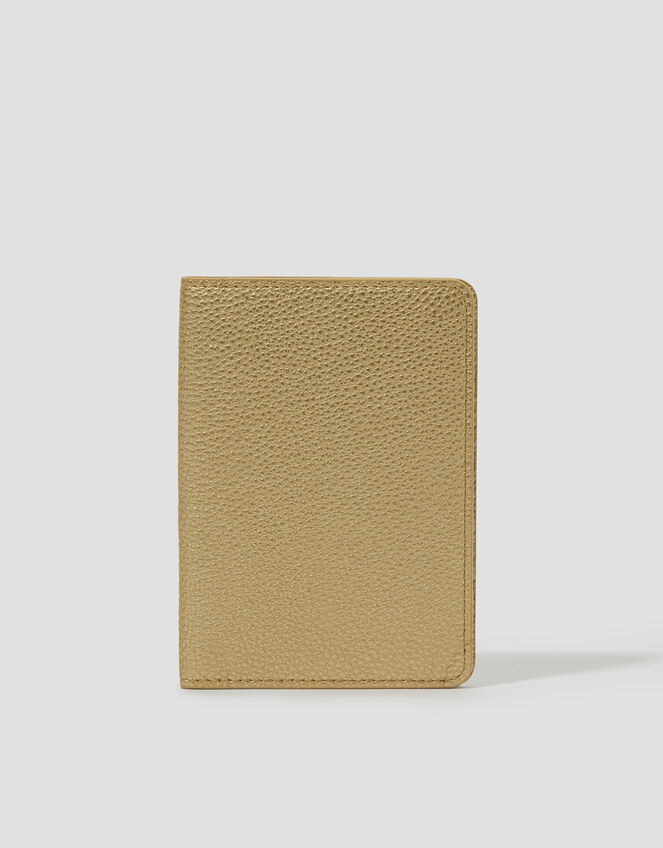 Faux Leather Passport Holder, Gold (GOLD), large