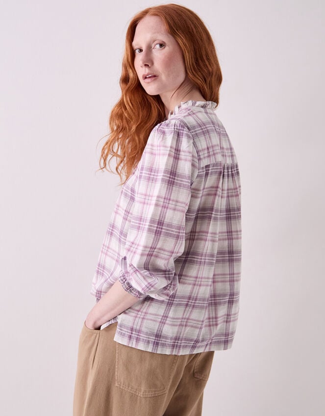 East Mina Check Cotton Shirt, Multi (MULTI), large