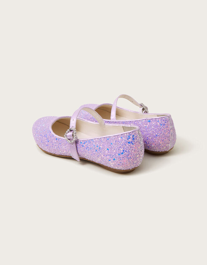 Glitter Ballerina Flats, Purple (LILAC), large