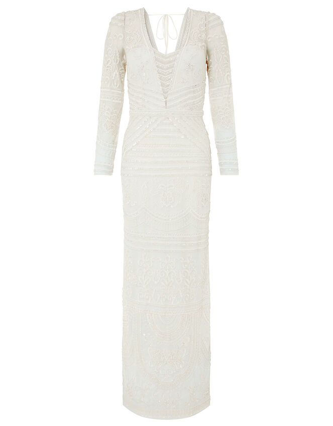 Charlotte Geo Embellished Maxi Wedding Dress, Ivory (IVORY), large